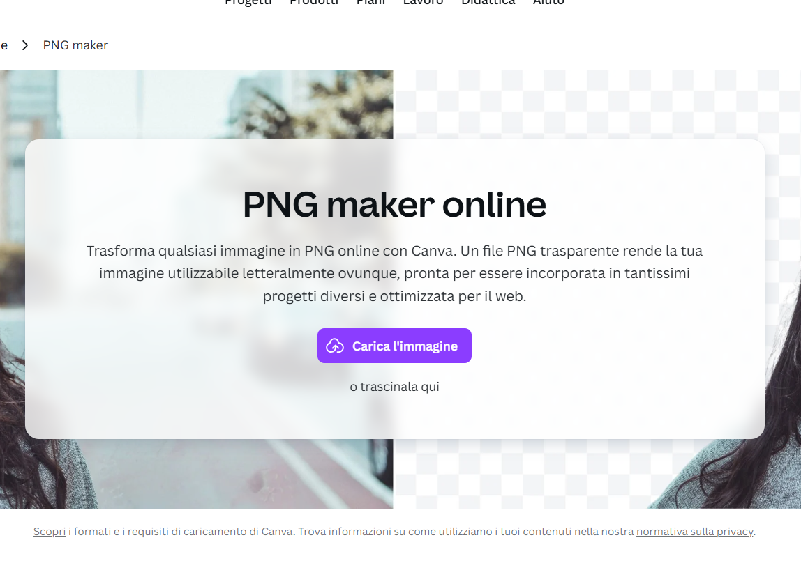 Come rimuovere lo sfondo di un immagine e creare un png trasparente con Canva