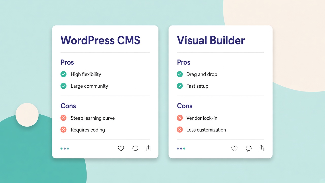 WordPress vs builder visuale: pro e contro onesti