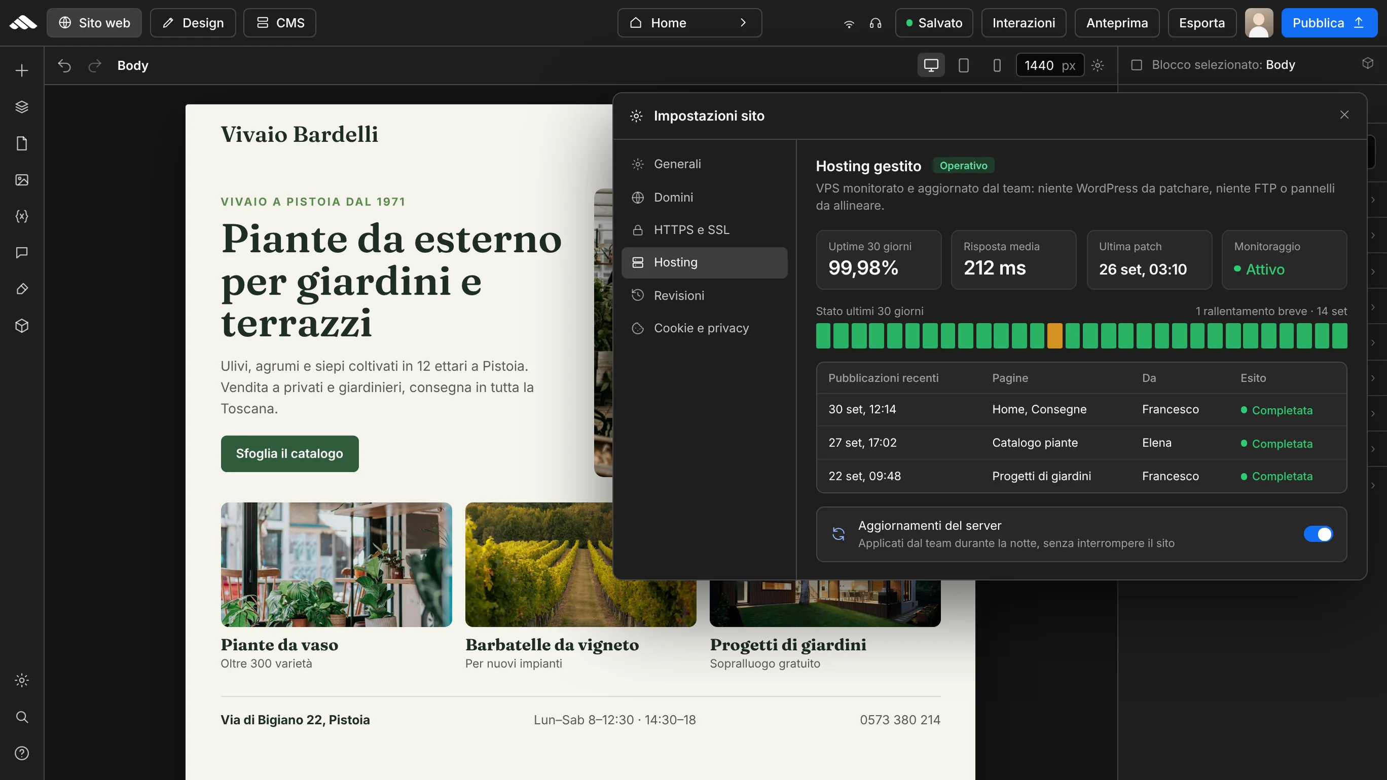 Sicurezza piattaforma e hosting VPS gestito