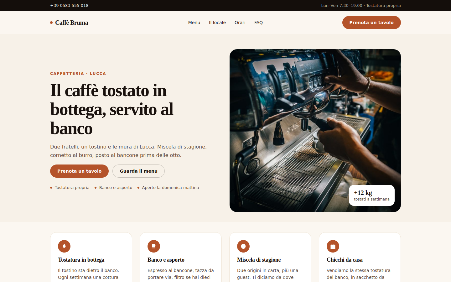 Anteprima template Caffè Bruma
