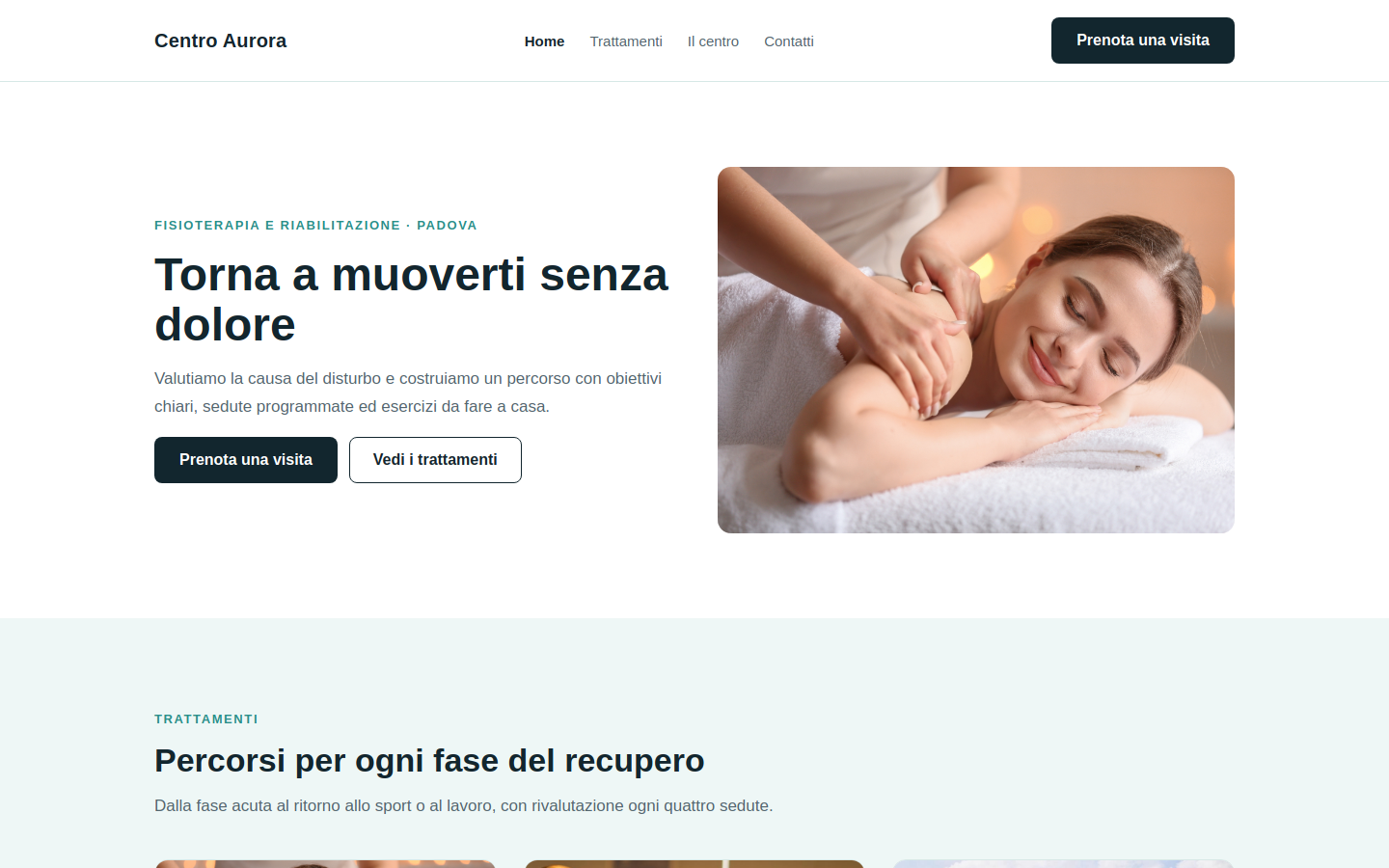 Anteprima template Centro Benessere