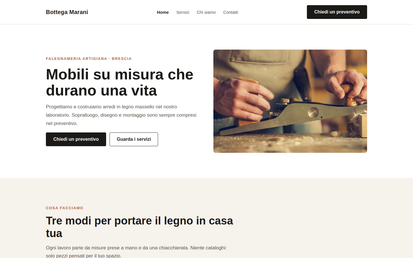 Anteprima template Impresa Locale