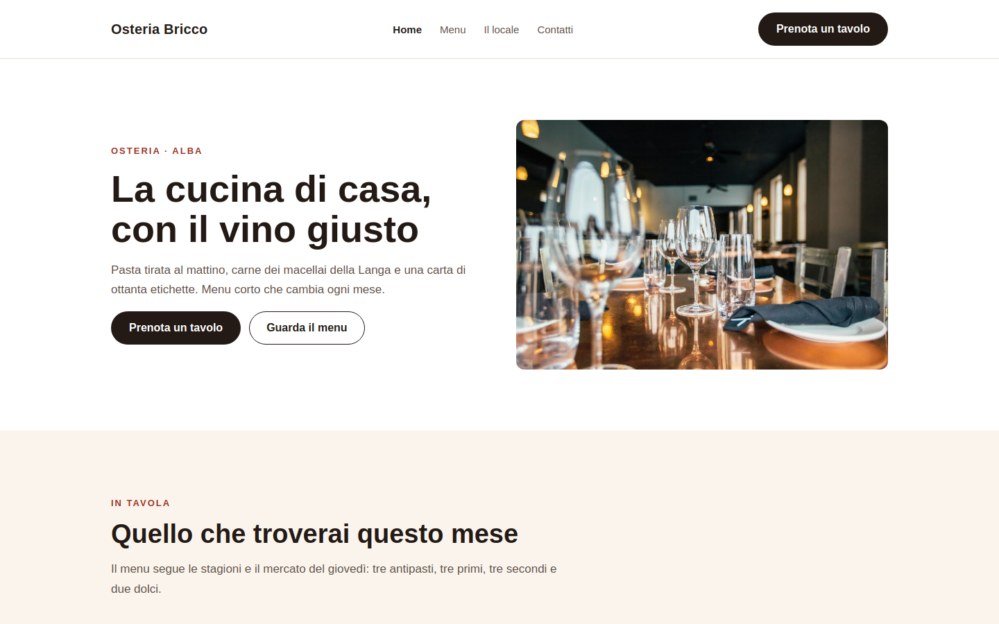Anteprima template Osteria di Quartiere