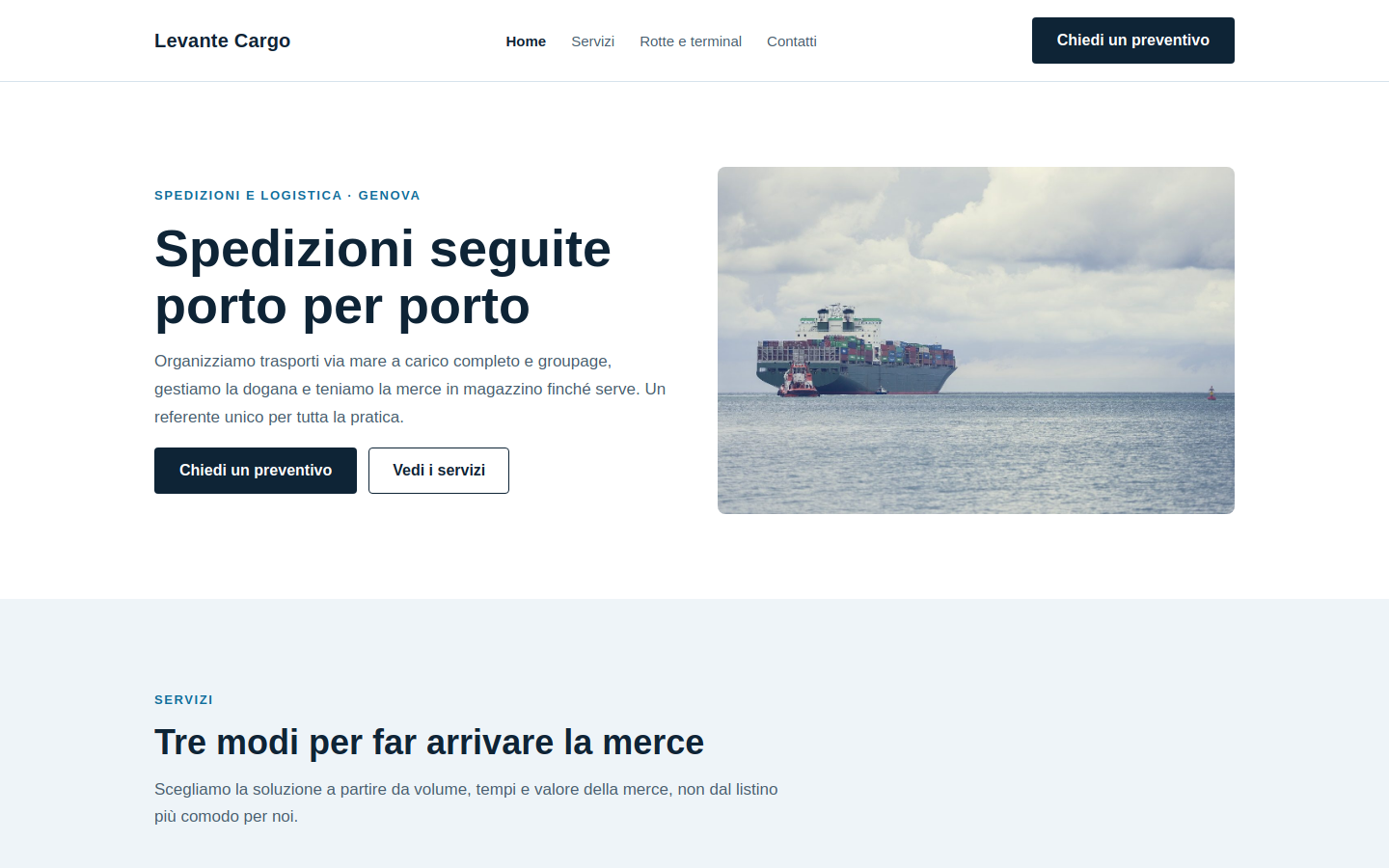 Anteprima template Trasporto Navale